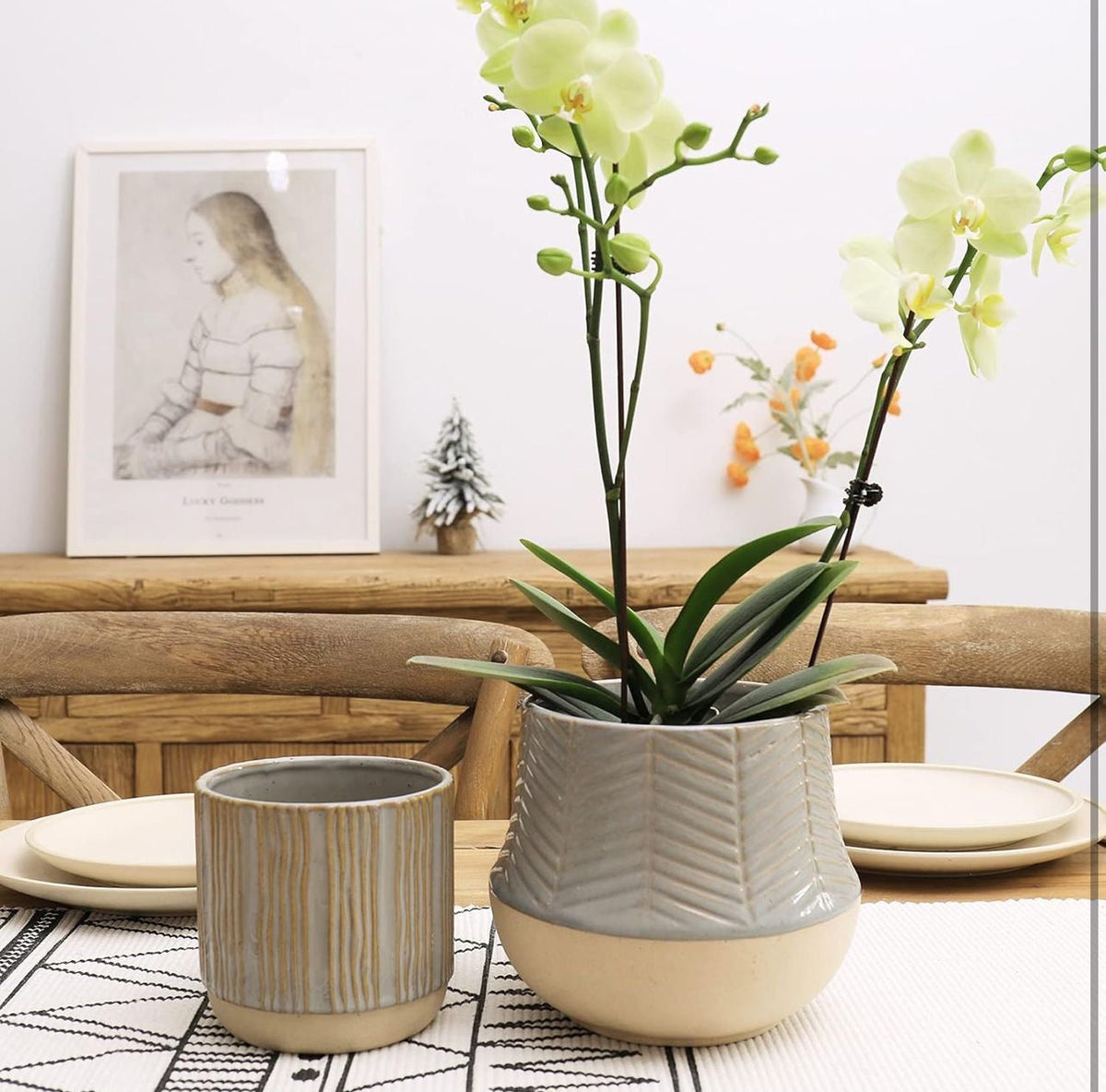 Serene Green planter (Set of 2)
