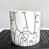 Black White Linear Face Planter (Set of 2)